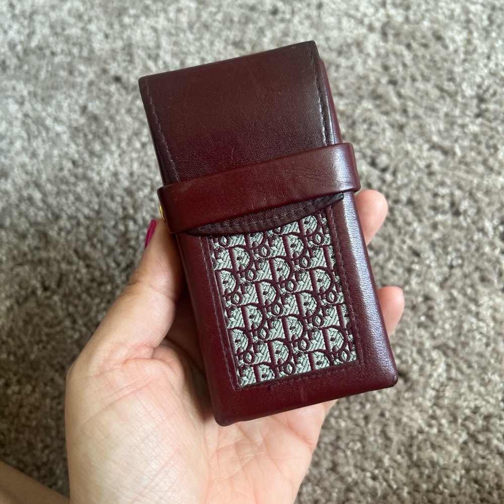 Vintage Dior Deep Red Leather Card Case